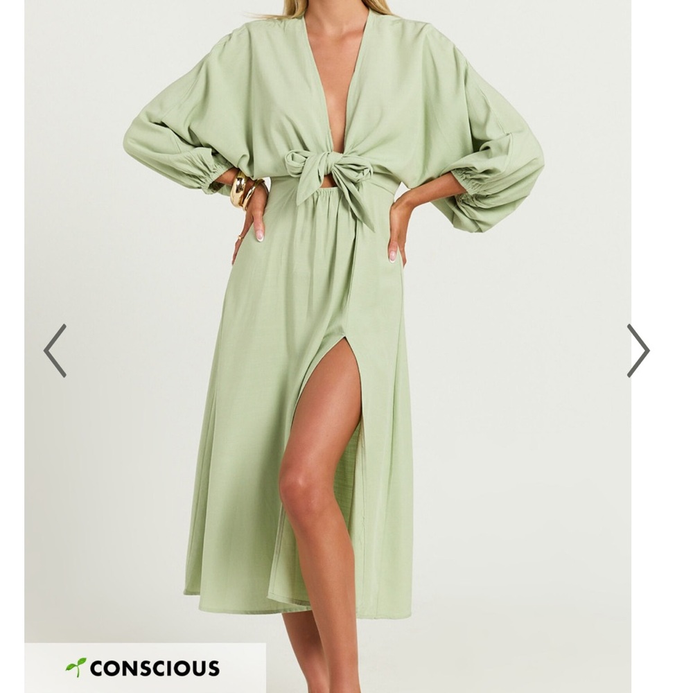 Showpo Elegant Light Green Midi Dress